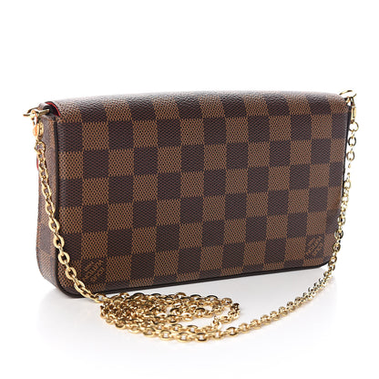 Louis Vuitton Damier Ebene Pochette Felicie Chain Wallet 3 of 11
