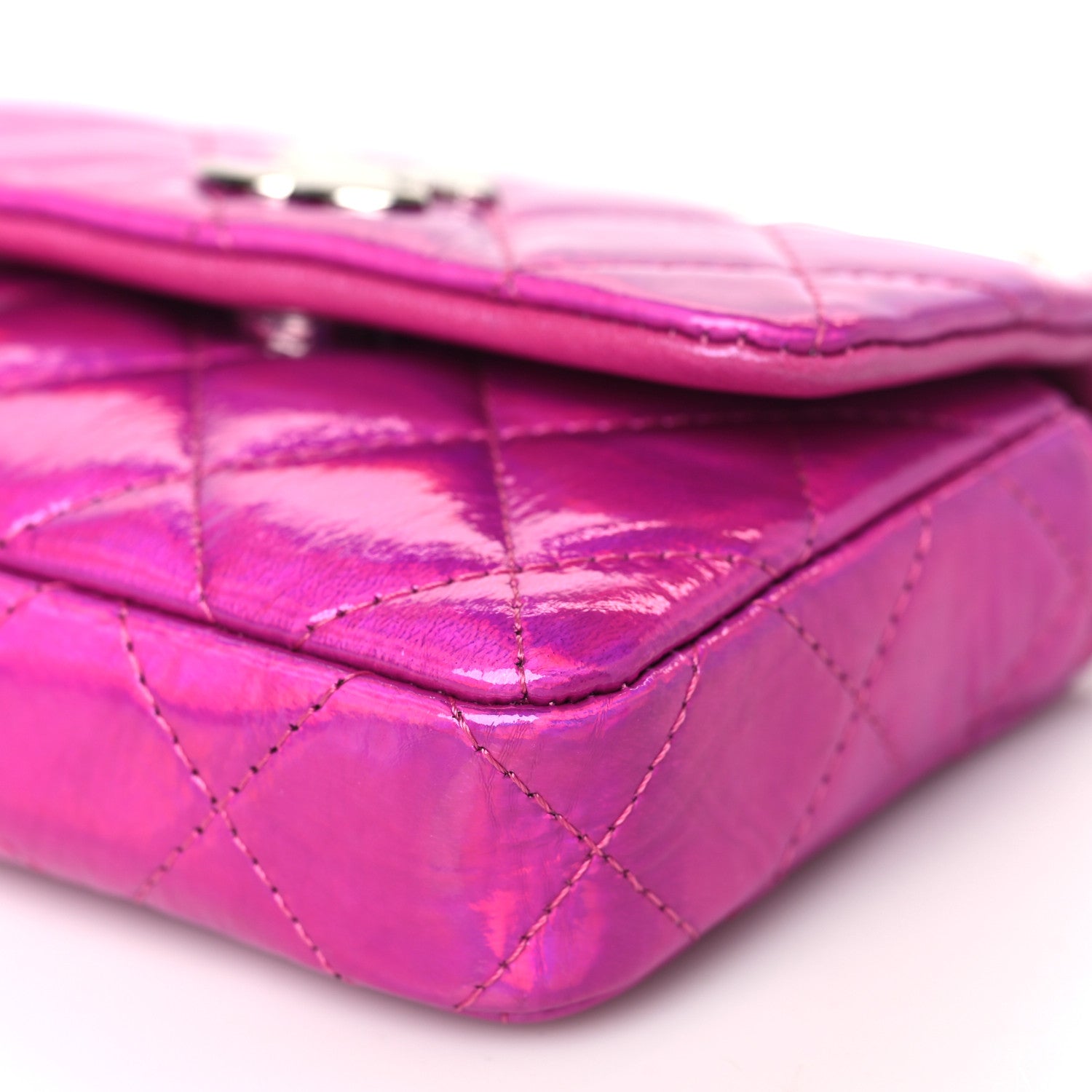 Chanel Patent Lambskin Quilted CC Hook Card Holder Pink 11 of 11