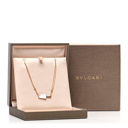Bulgari 18K Rose Gold Diamond Mother of Pearl Gelati Necklace 5 of 5