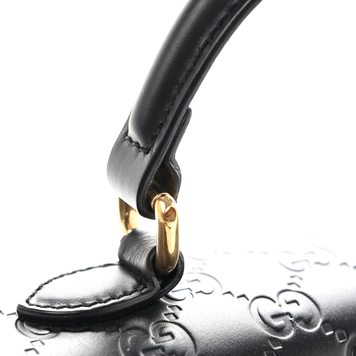 Gucci Guccissima Signature Small Padlock Top Handle Bag Black 12 of 13
