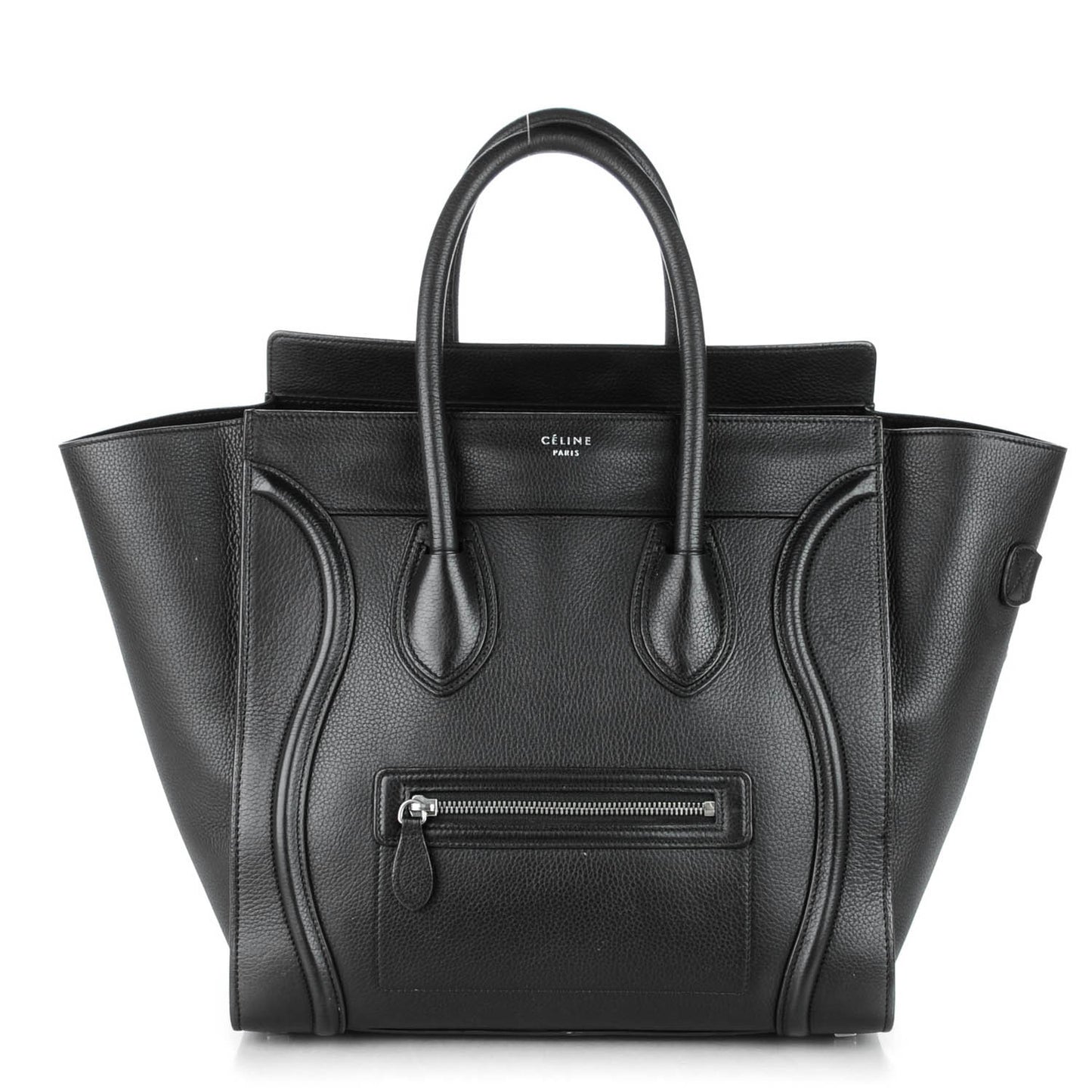 Drummed Calfskin Mini Luggage Black