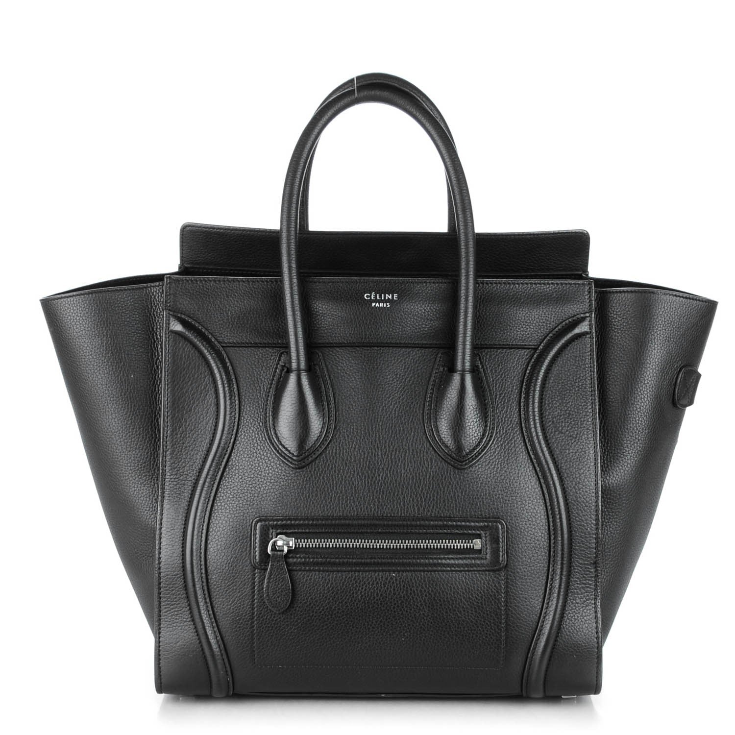 Celine Drummed Calfskin Mini Luggage Black 1 of 8