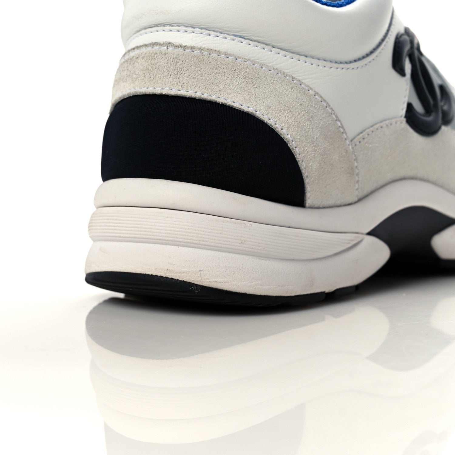 Chanel Calfskin Fabric Sneakers 37 White Silver Fluo Blue 10 of 10