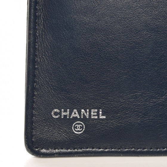 Chanel Caviar Timeless CC Yen Wallet Navy 6 of 7