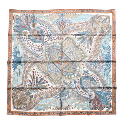 Hermes Silk Le Jardin De La Maharani Scarf 90 Rose Pale Aqua Poudre 1 of 7