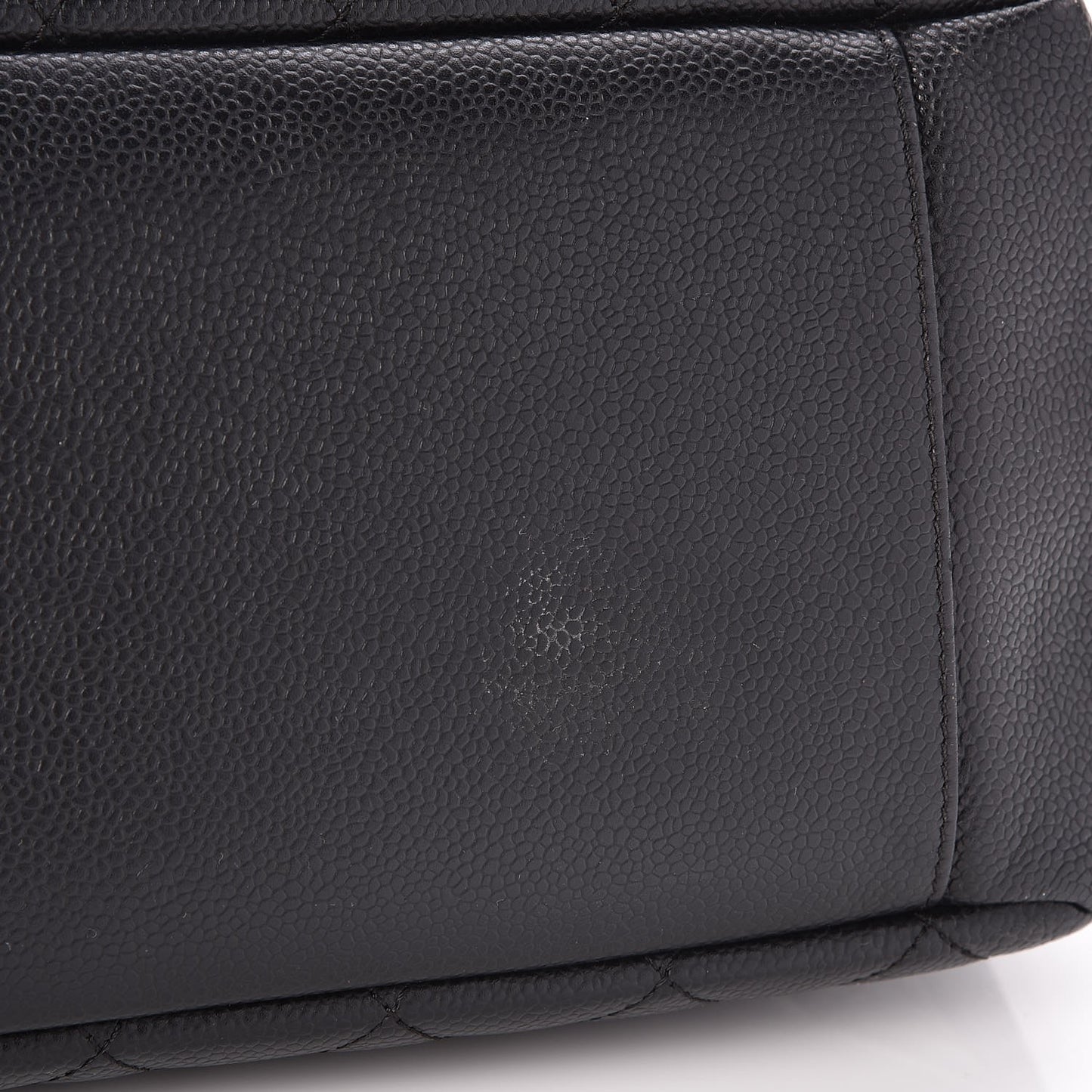 Caviar Quilted Grand Shopping Tote GST Black