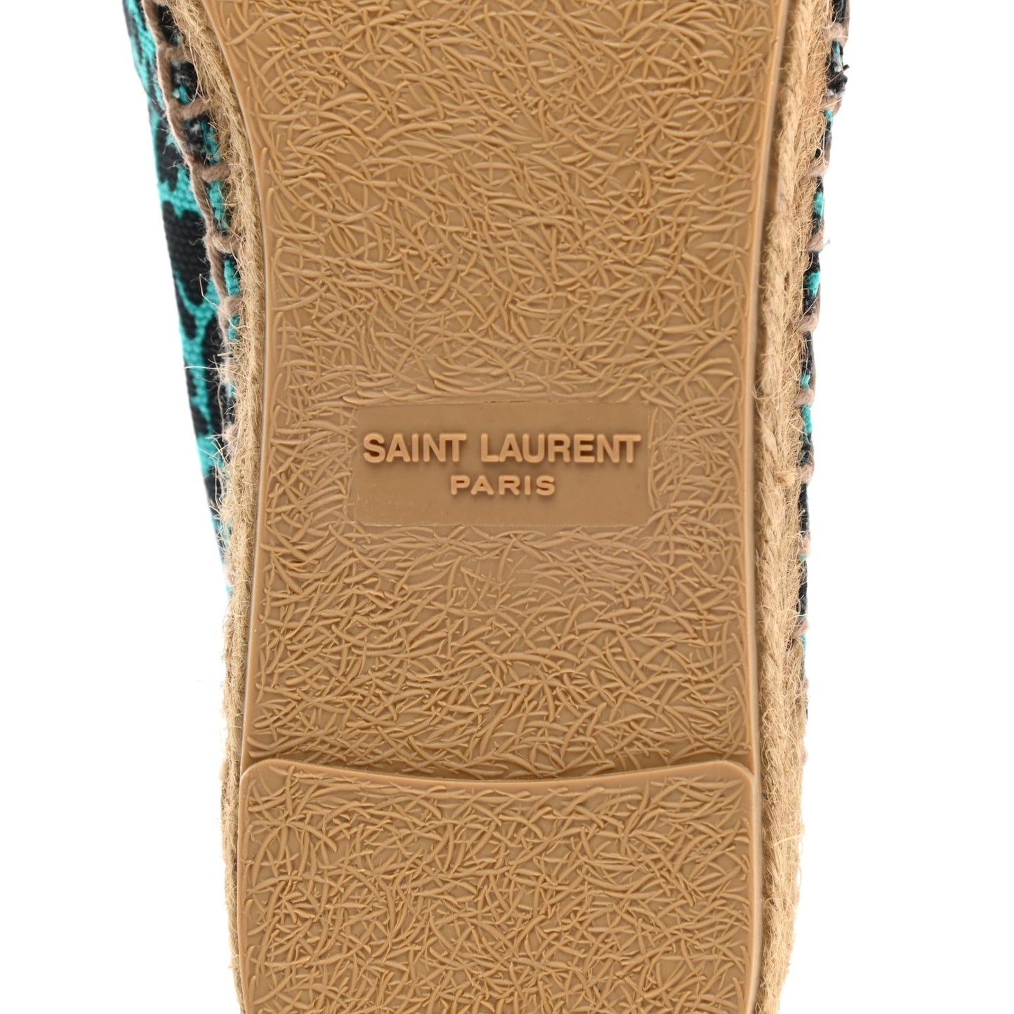 Canvas Leopard Print Espadrilles 36 Aqua Black