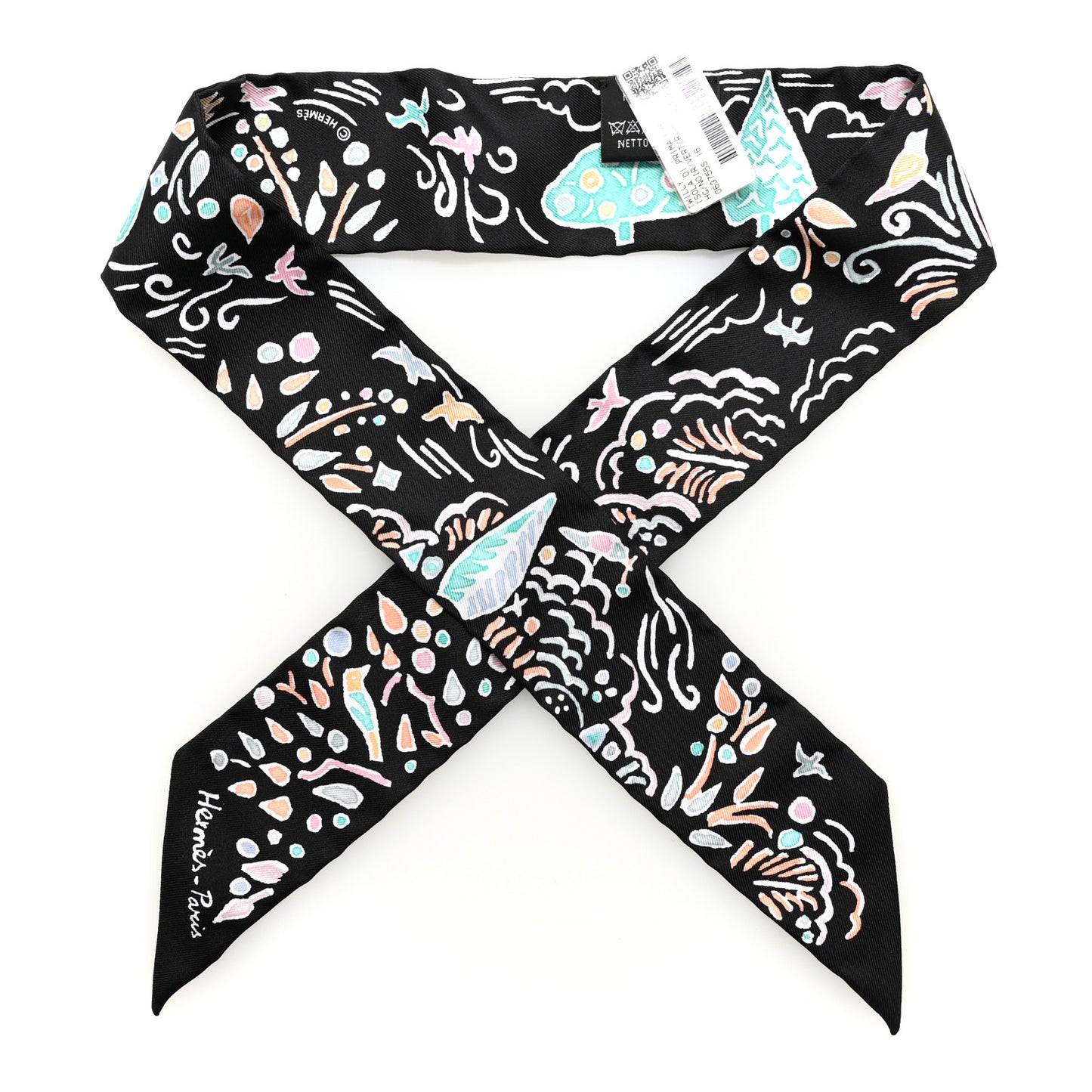 Silk Isola Di Primavera Twilly Black Vert Rose
