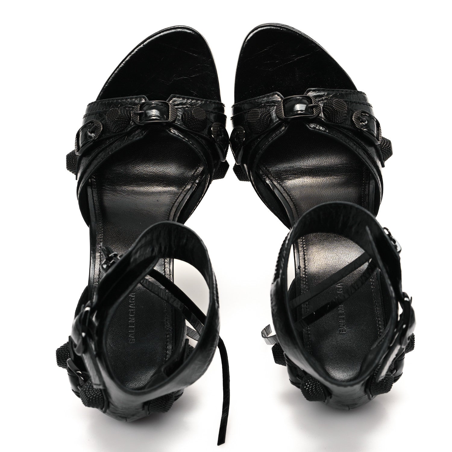 Balenciaga Agneau Arena Cagole 110mm Sandals 38 Black 2 of 9
