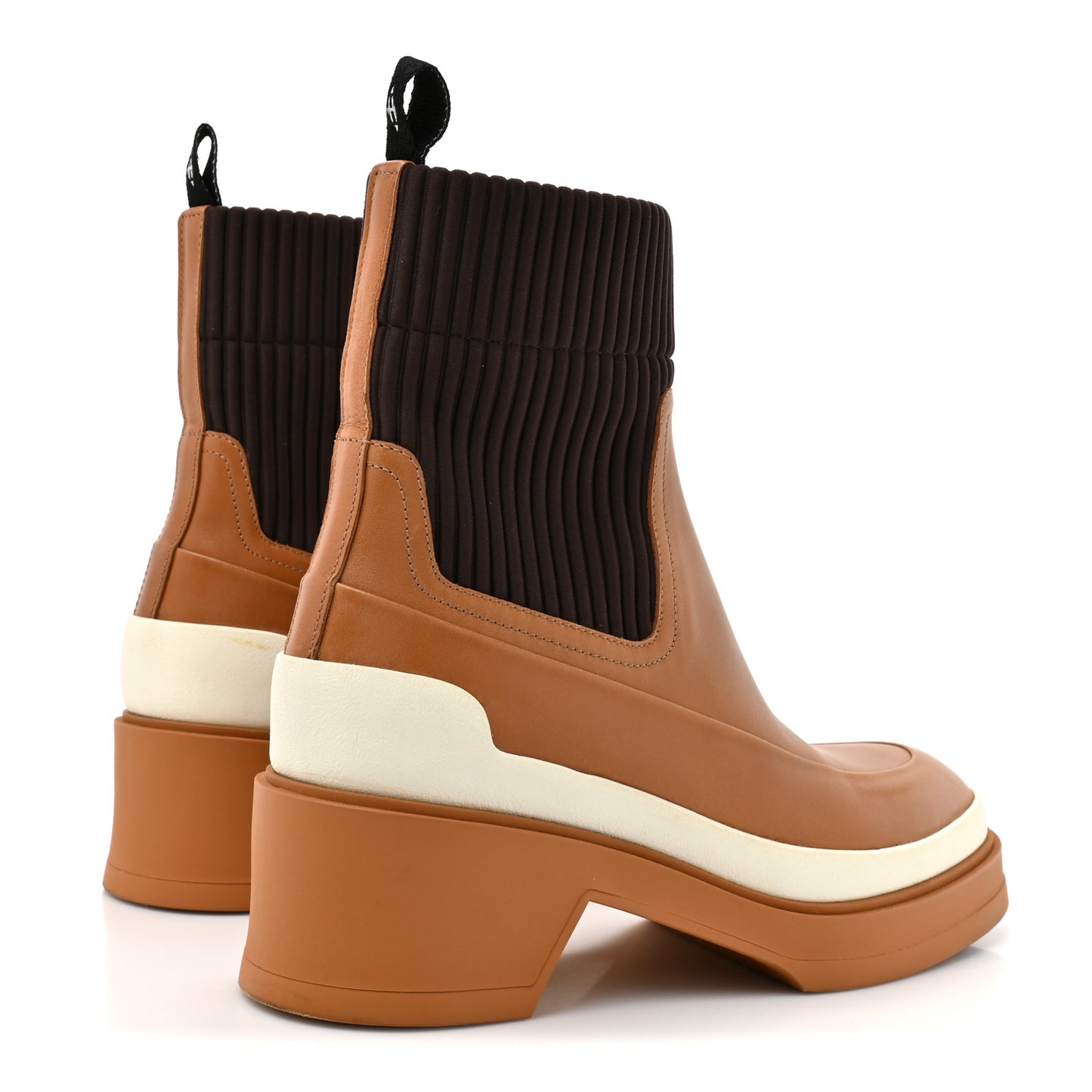 Veau Toile Technique Vadrouille Chelsea Boots 36 36 Terre De Sienne