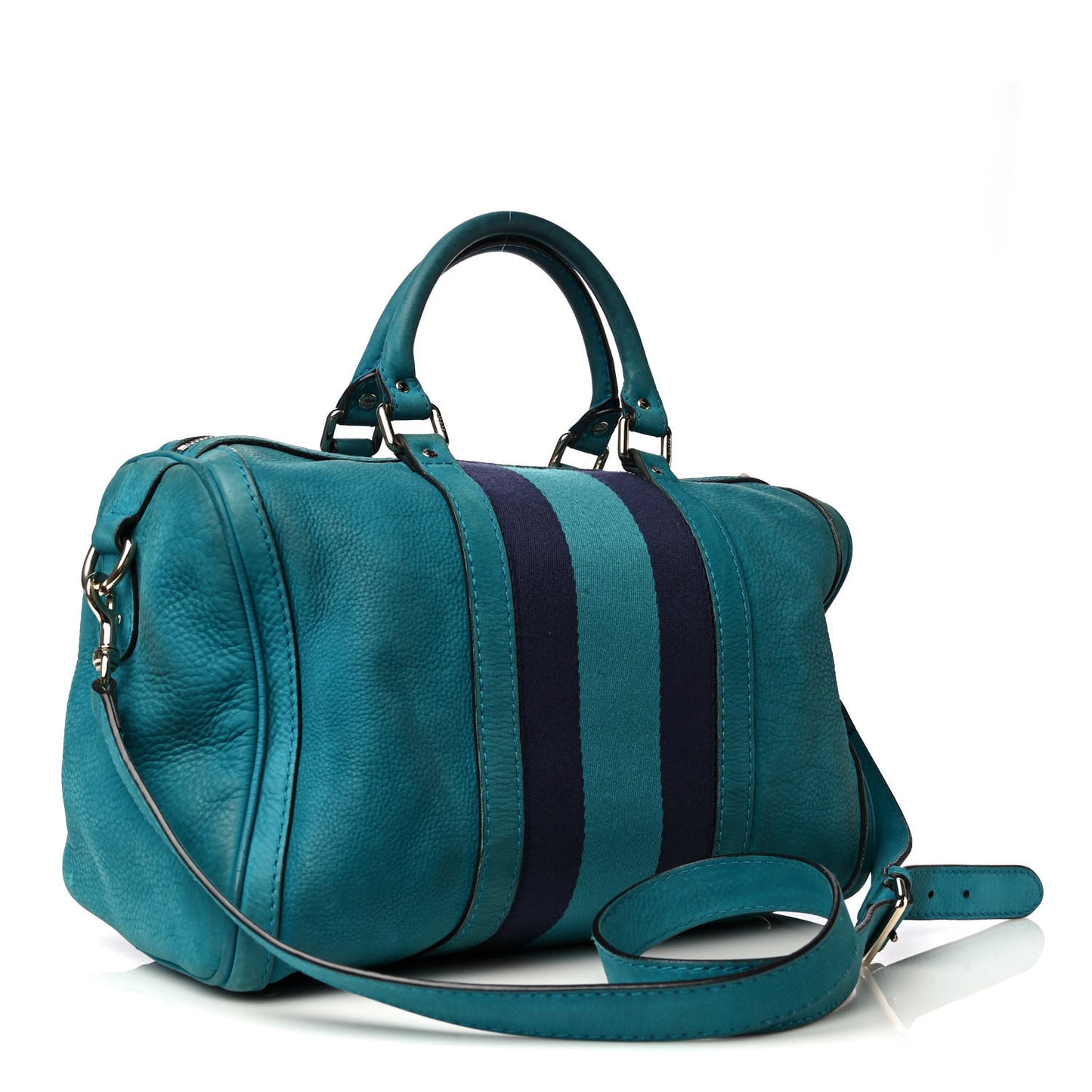 Calfskin Vintage Web Medium Boston Teal