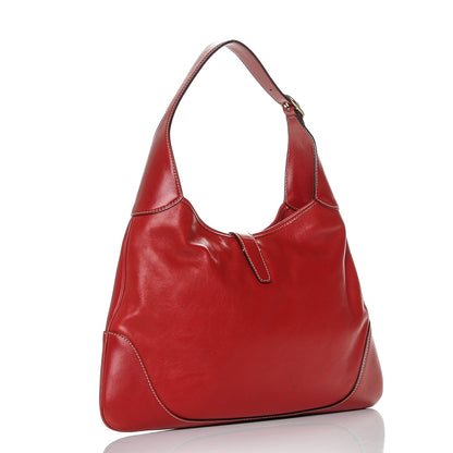 Gucci Calfskin Web Medium Jackie O Bouvier Hobo Red 3 of 6