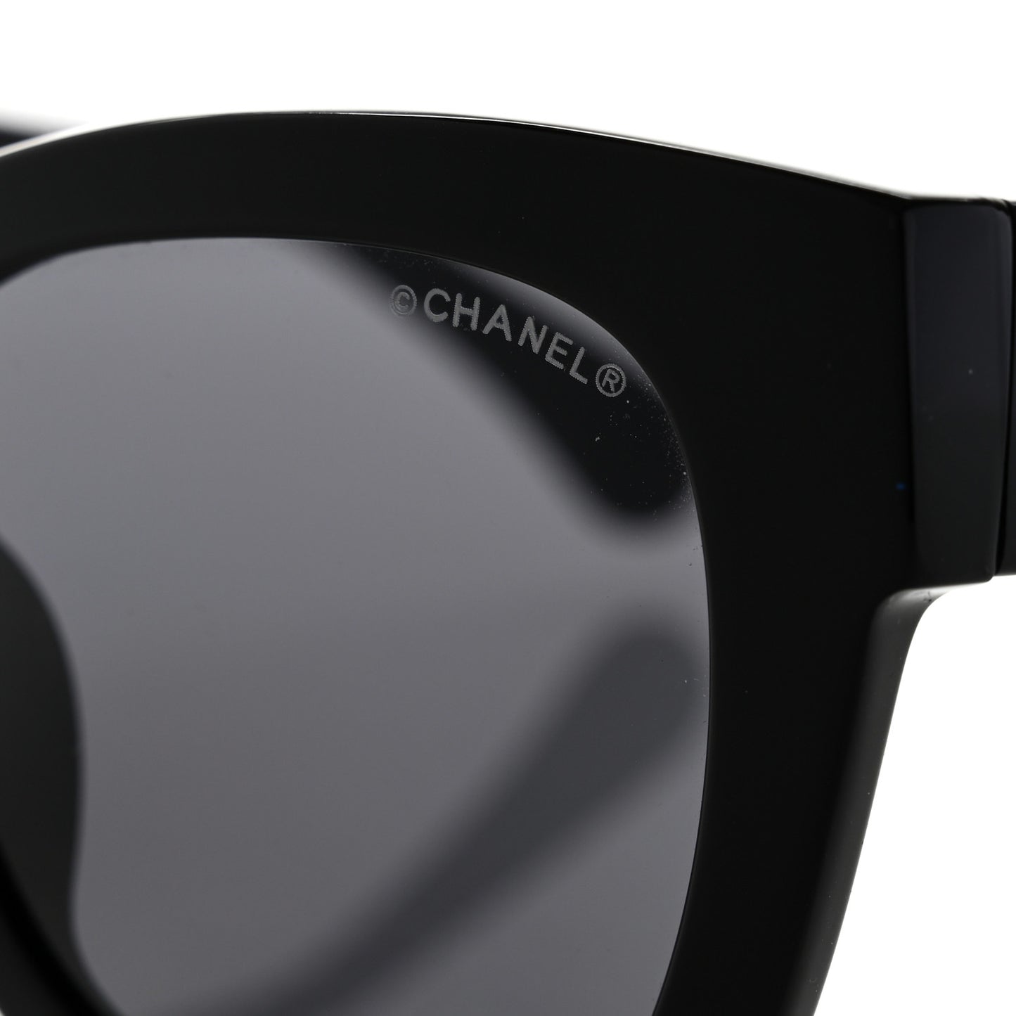 Acetate Square CC Heart Sunglasses 5478 Black