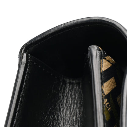 Versace Coated Canvas La Greca Signature Print Virtus Top Handle Shoulder Bag Black Khaki 12 of 12