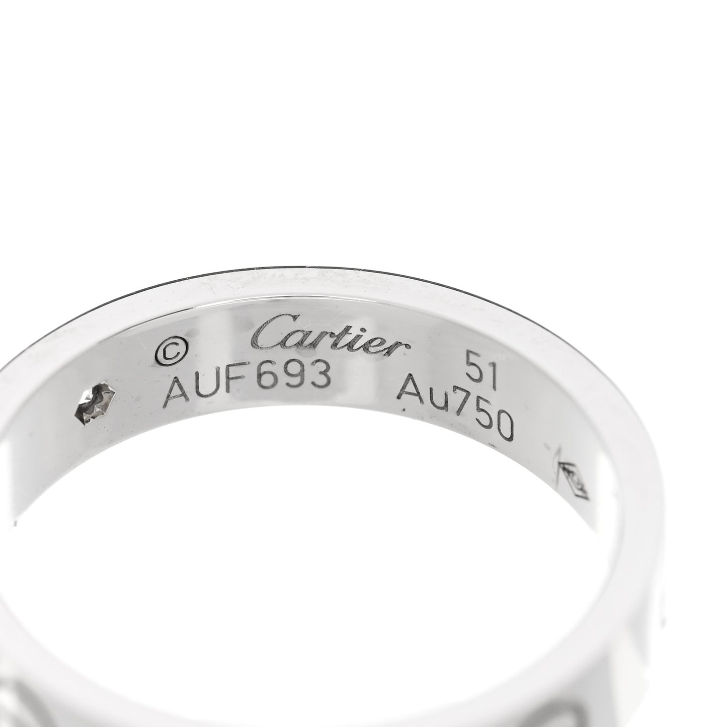 18K White Gold Diamond 4mm LOVE Wedding Band Ring 51 5.75