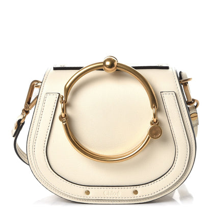 Chloe Calfskin Suede Small Nile Bracelet Bag Off White 1 of 8