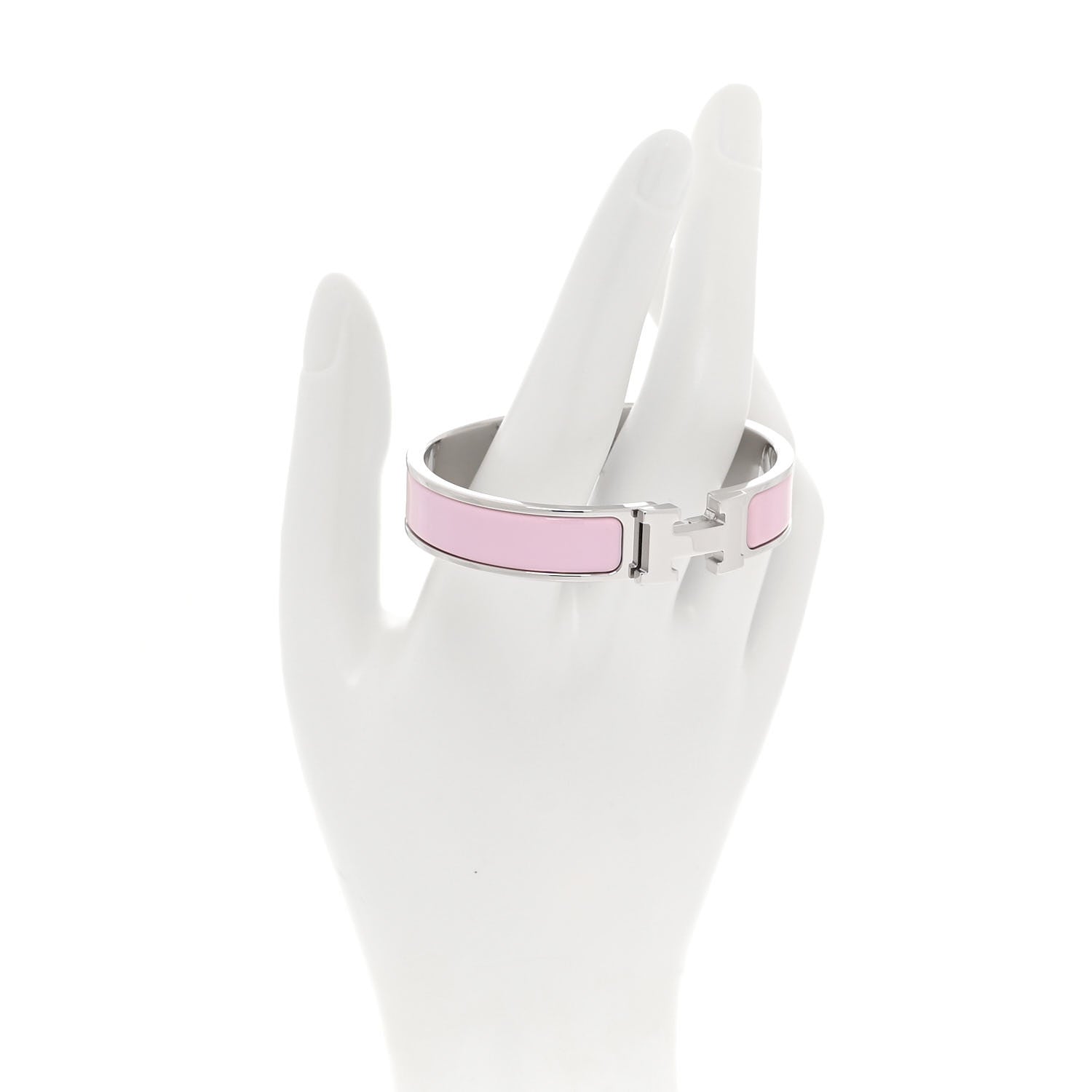 Hermes Enamel Narrow Clic Clac H Bracelet PM Sugar Pink 3 of 12
