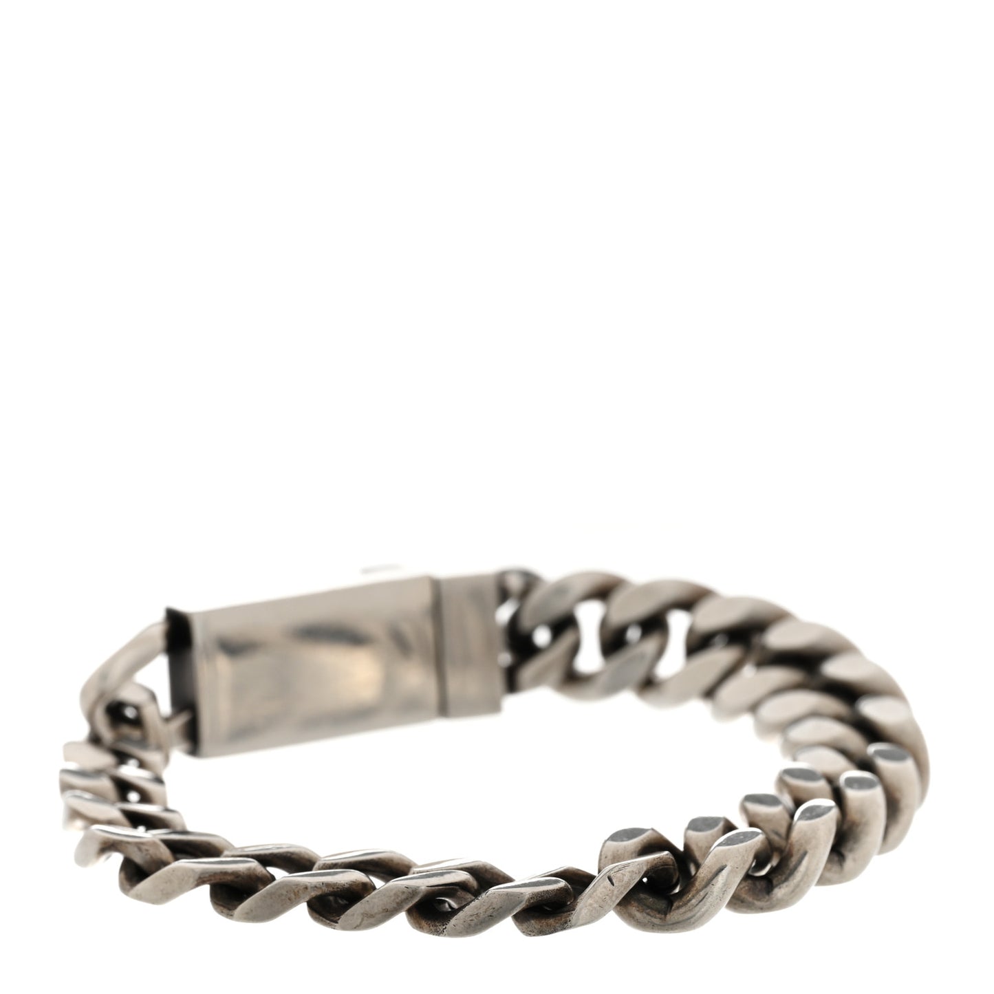 Metal Curb Chain Bracelet Oxidized Silver