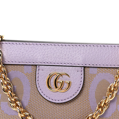 Gucci Monogram Jumbo GG Textured Dollar Calfskin Small Ophidia Chain Shoulder Bag Beige Lapis 7 of 9