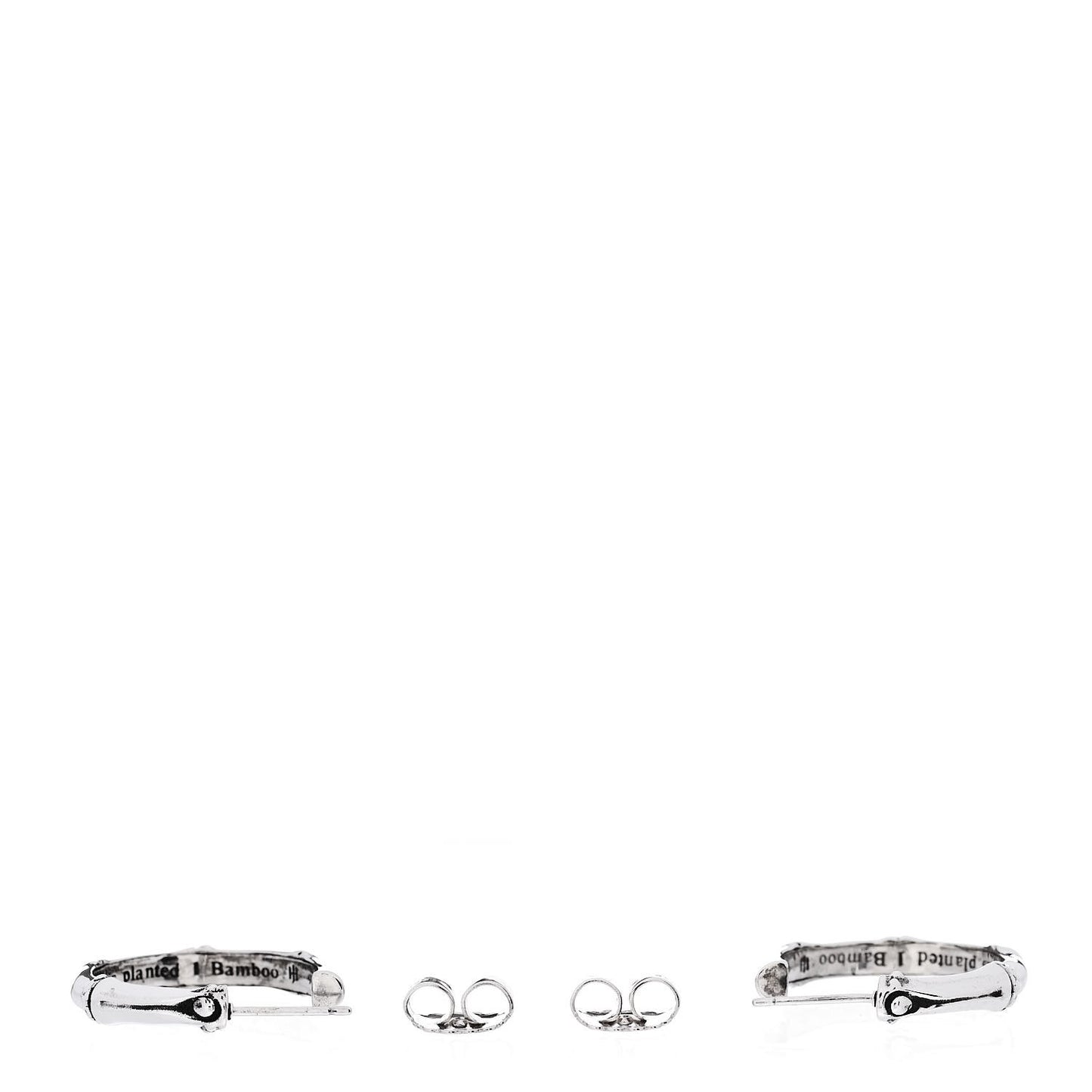 Sterling Silver Small Bamboo Hoop Earrings