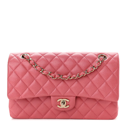 Chanel Metallic Caviar Quilted Medium Double Flap Pink 1 of 8