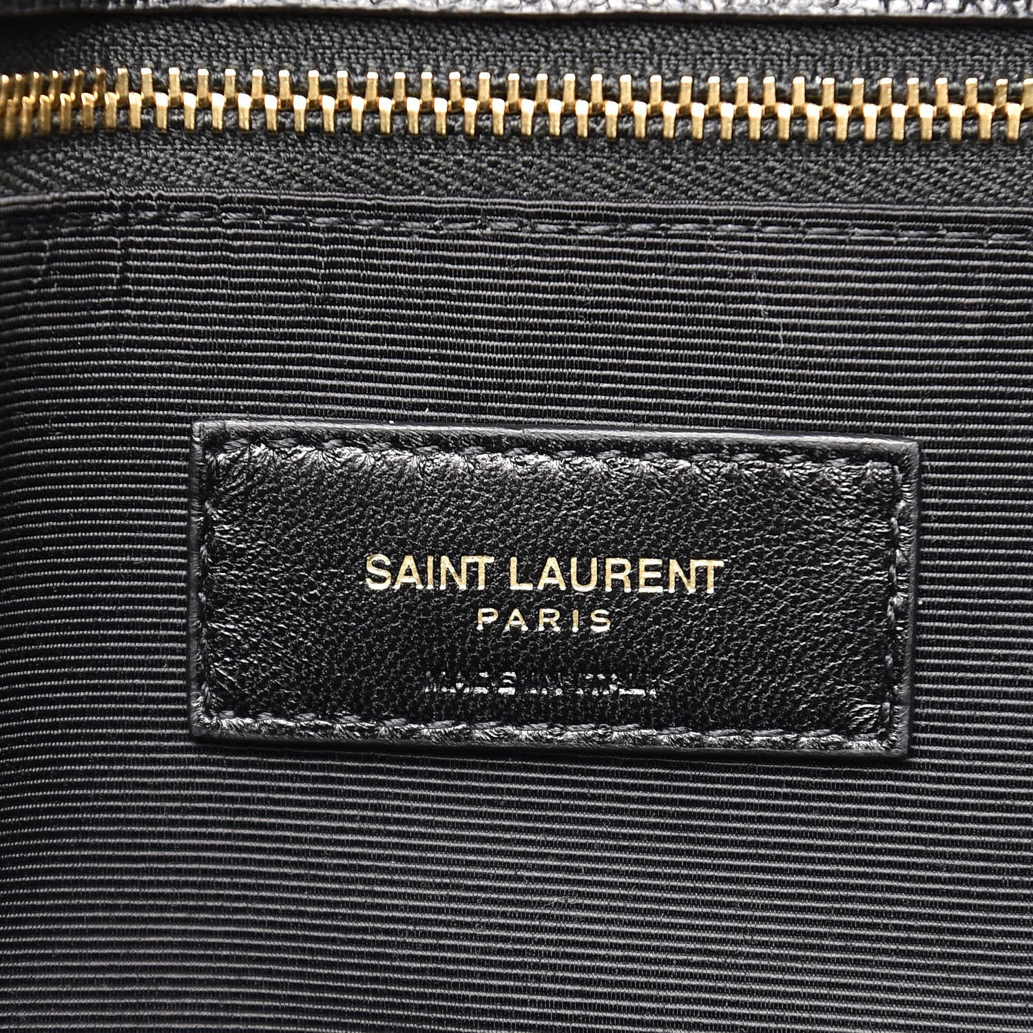 Saint Laurent Grain De Poudre Matelasse Chevron Monogram Shopping Bag Black 7 of 8