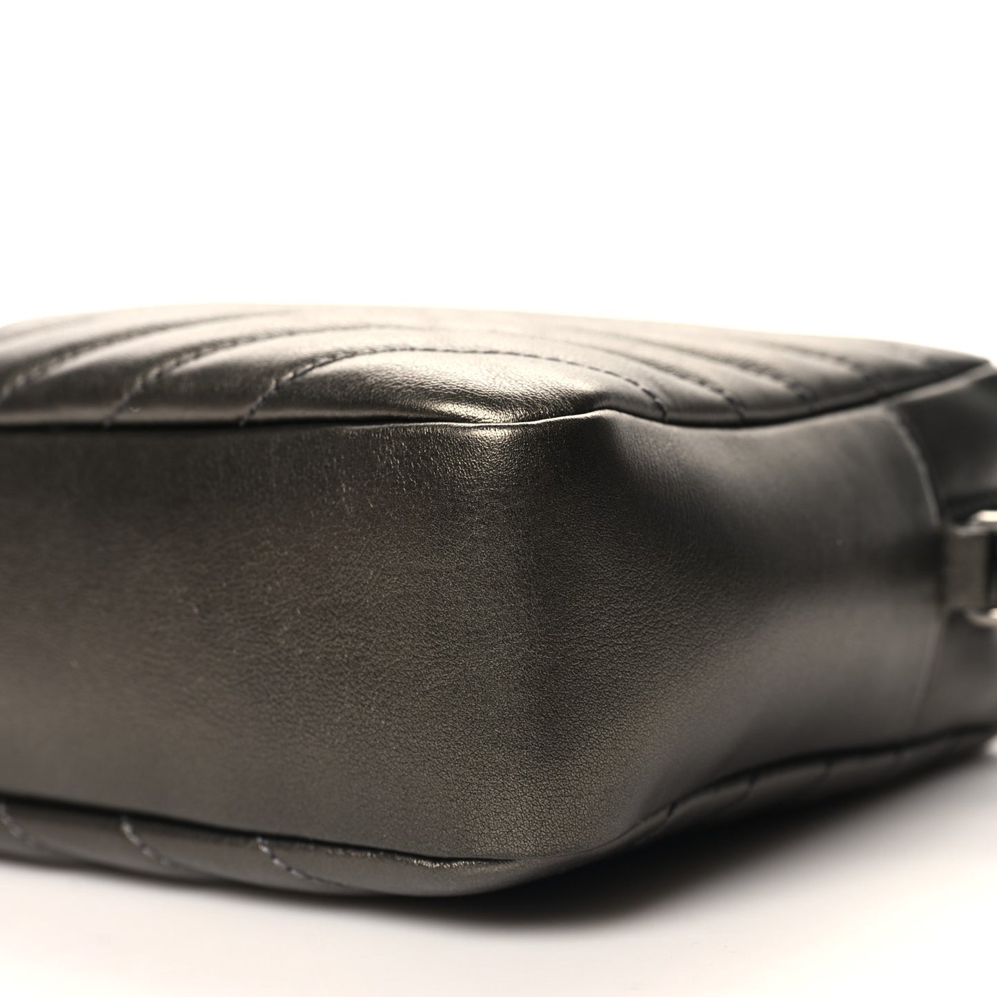 Metallic Calfskin Matelasse Monogram Lou Camera Bag Silver