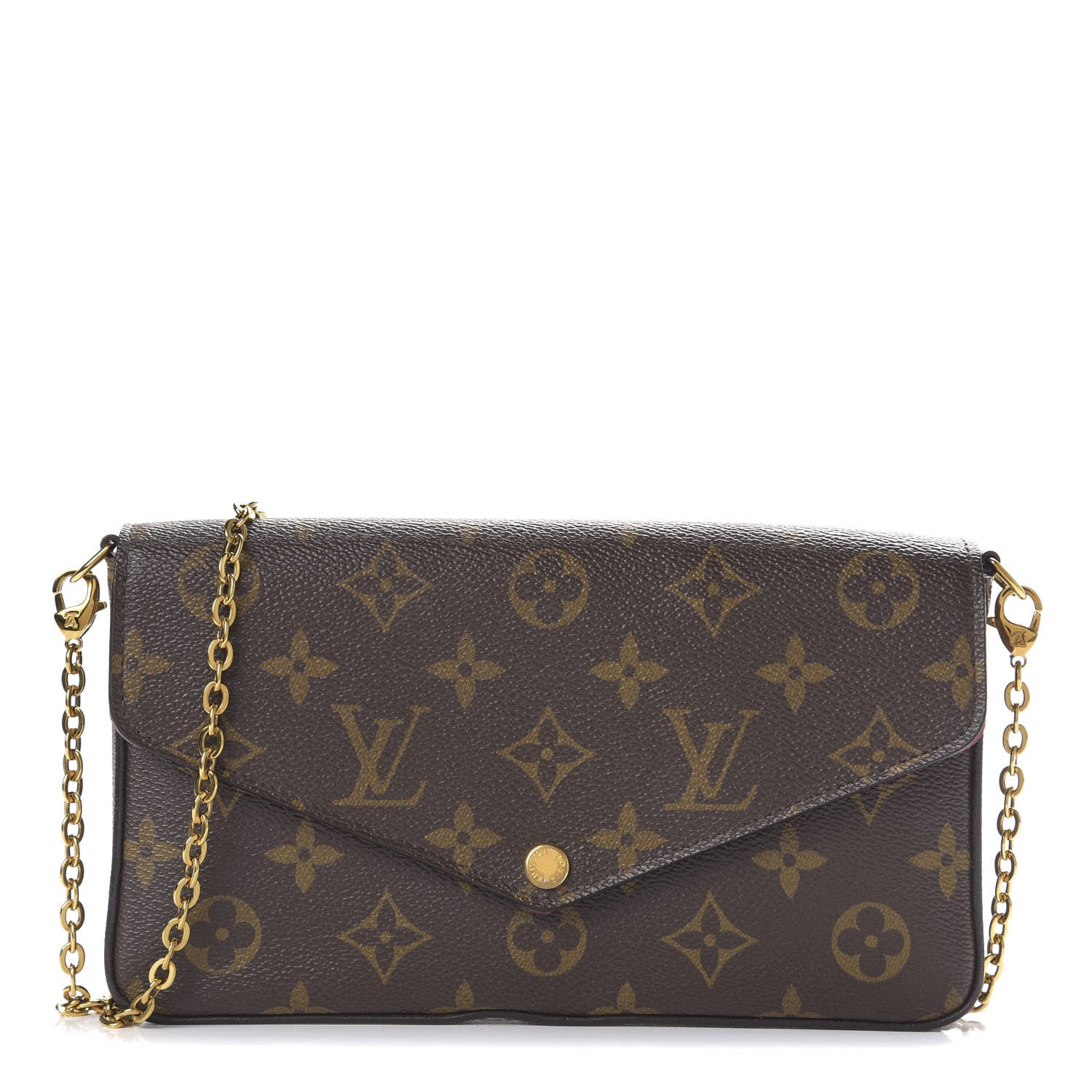 Louis Vuitton Monogram Pochette Felicie Chain Wallet Fuchsia 1 of 9