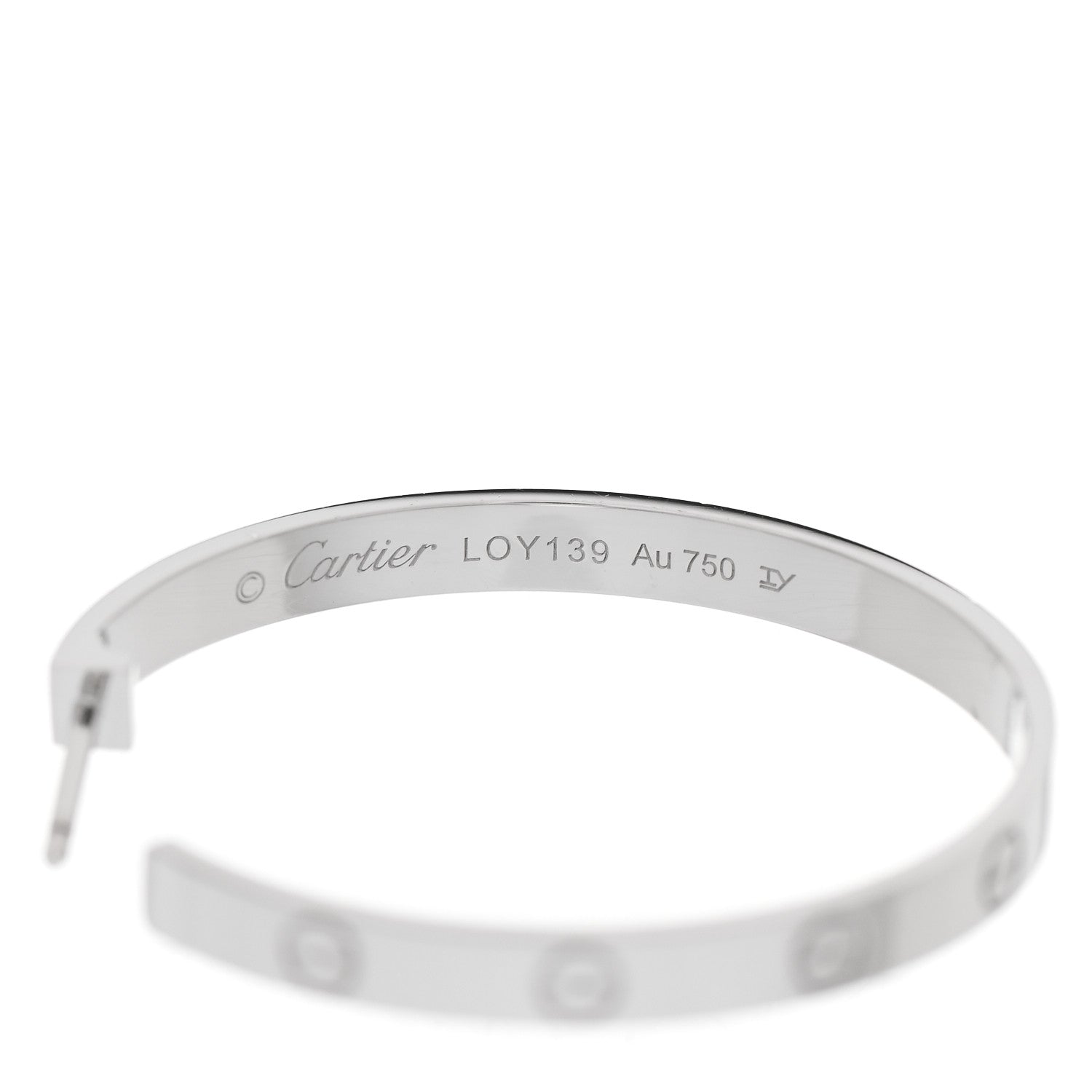 Cartier 18K White Gold Large LOVE Hoop Earrings 4 of 5