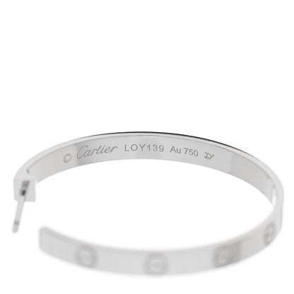 Cartier 18K White Gold Large LOVE Hoop Earrings 4 of 5