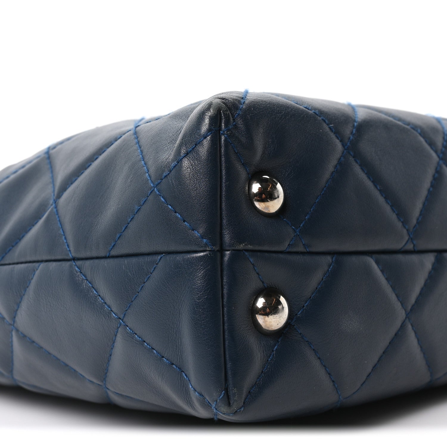 Chanel Calfskin Quilted In The Business North South Tote  Blue 9 of 10