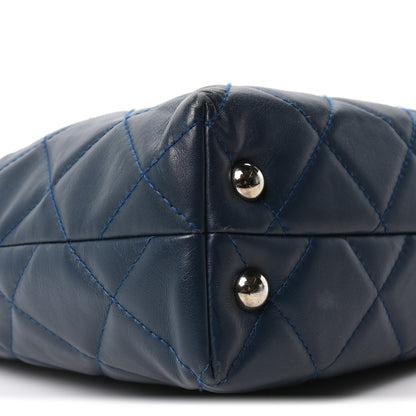 Chanel Calfskin Quilted In The Business North South Tote  Blue 9 of 10