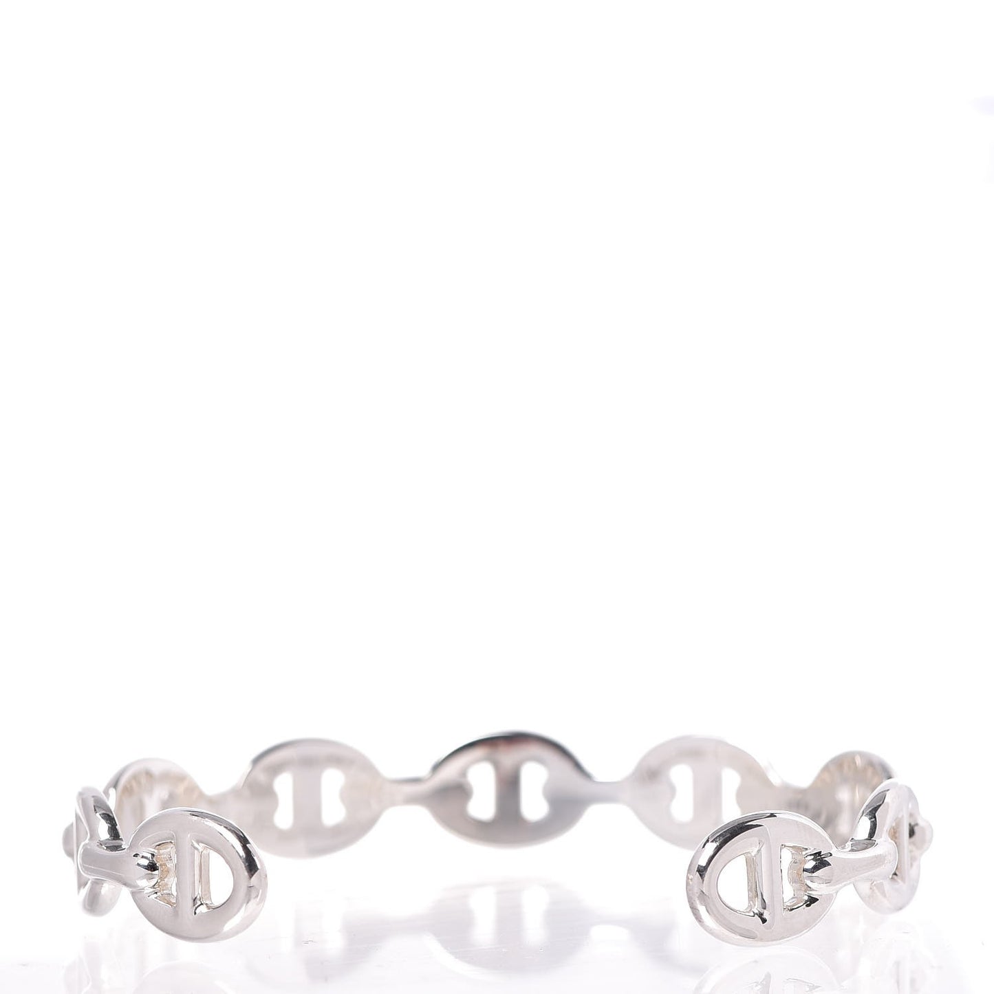 Sterling Silver MM Chaine d'Ancre Enchainee Cuff Bracelet ST