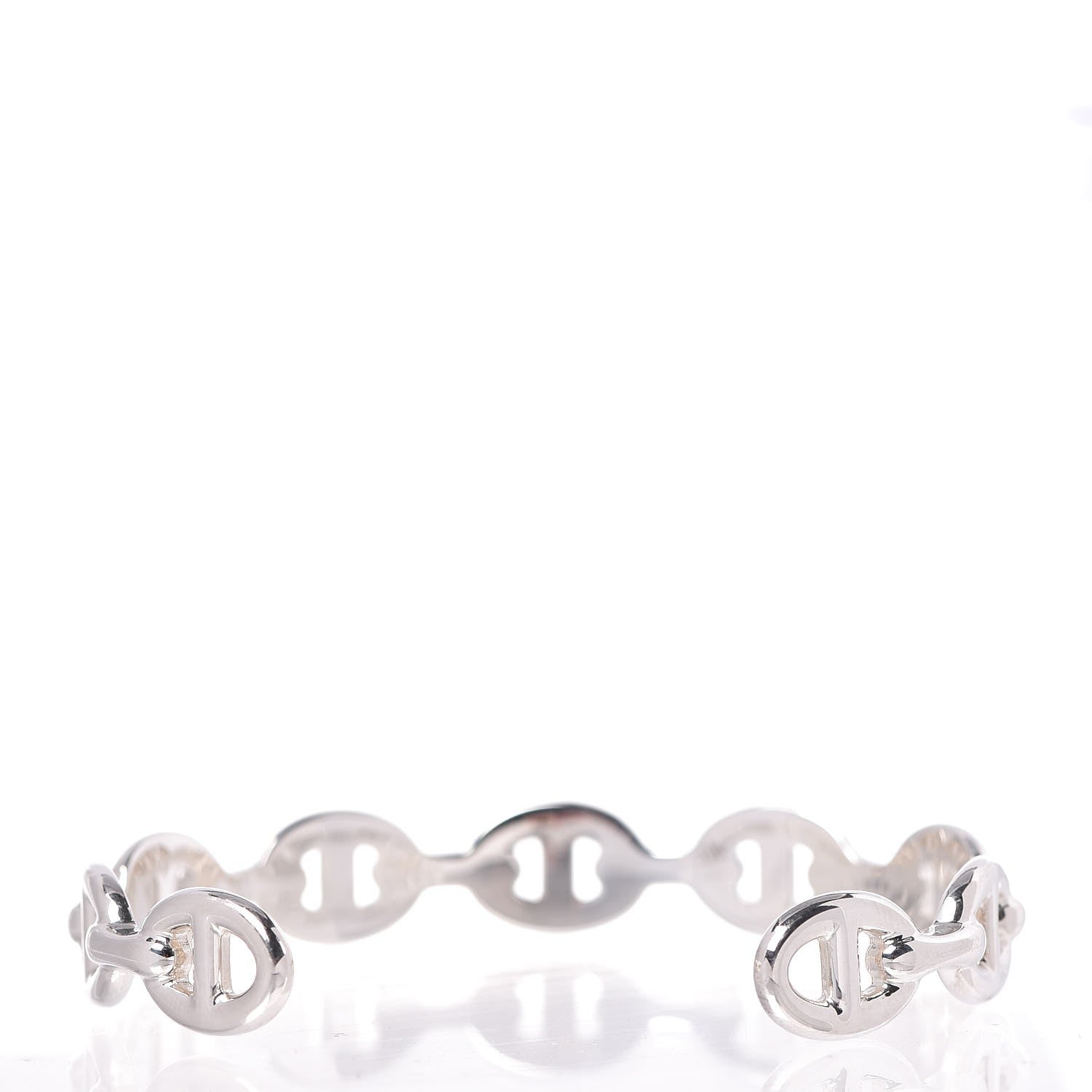 Hermes Sterling Silver MM Chaine d'Ancre Enchainee Cuff Bracelet ST 3 of 6