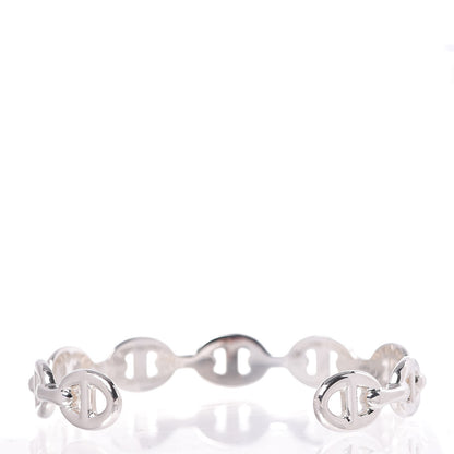 Hermes Sterling Silver MM Chaine d'Ancre Enchainee Cuff Bracelet ST 3 of 6