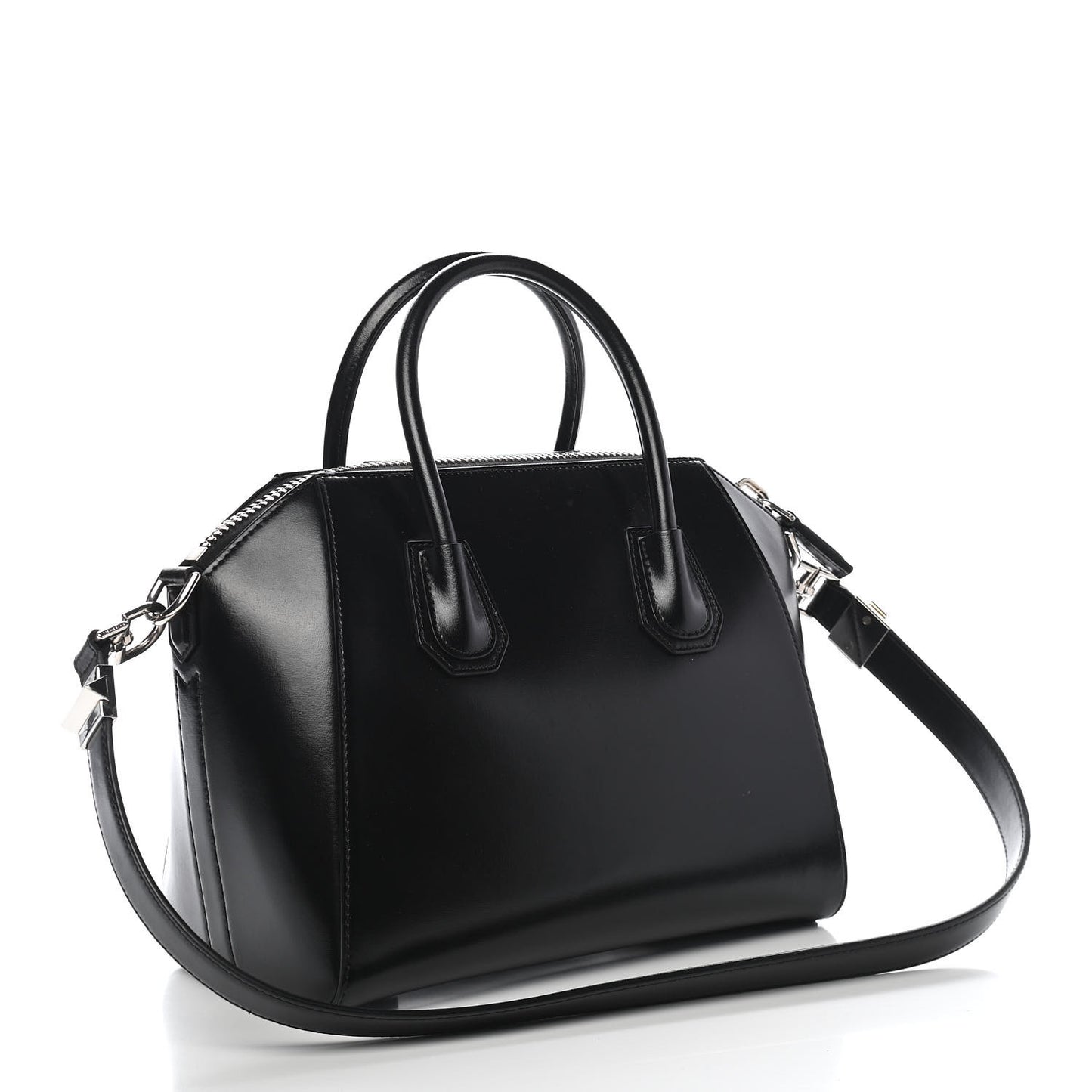 Shiny Lord Calfskin Small Antigona Black