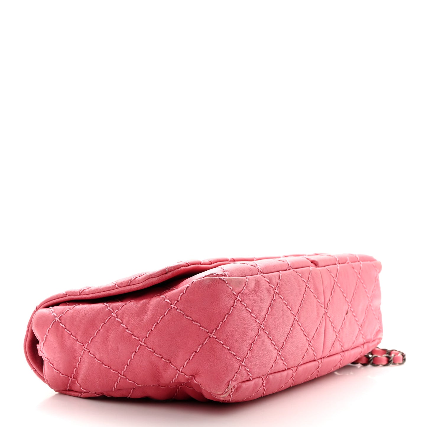 Grained Calfskin Medium Natural Beauty Flap Pink