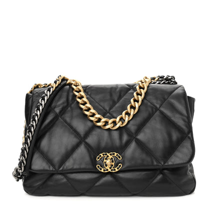 Chanel Lambskin Quilted Maxi Chanel 19 Flap Black 1 of 10