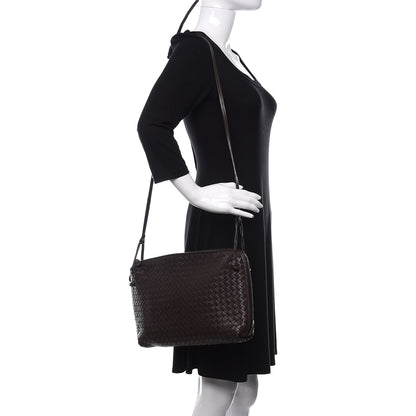Bottega Veneta Nappa Intrecciato Nodini Crossbody Messenger Ebano 2 of 12