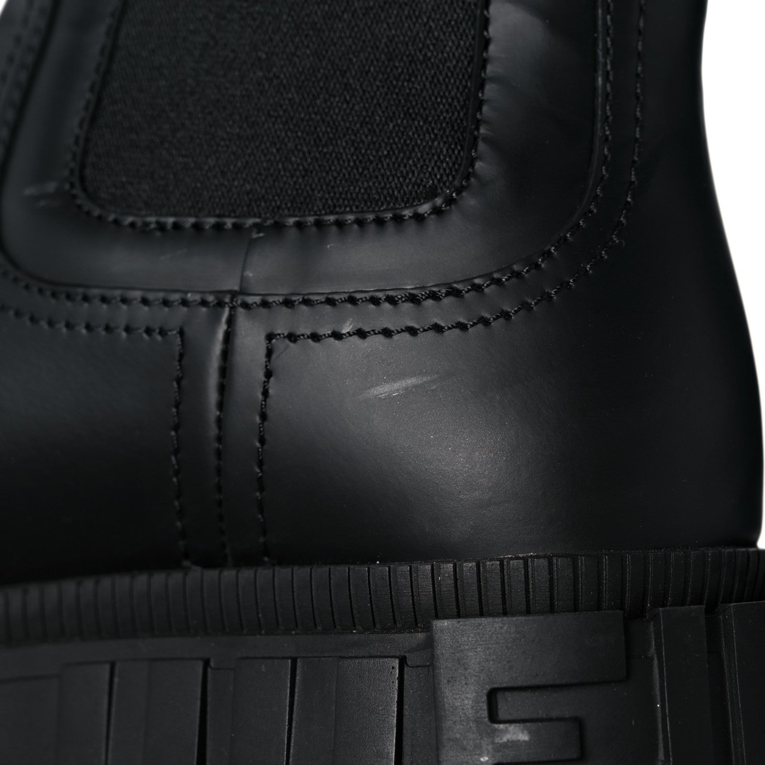 Fendi Calfskin Rubber Fendi Force Chelsea Boots 38 Black 11 of 13