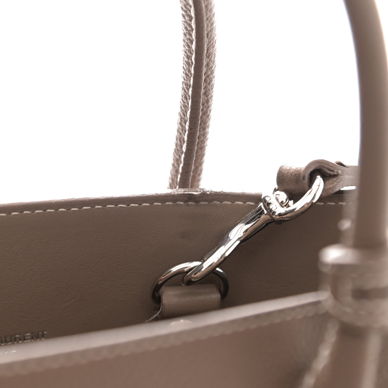 Saint Laurent Grained Calfskin Topstich Baby Sac De Jour Taupe 9 of 20