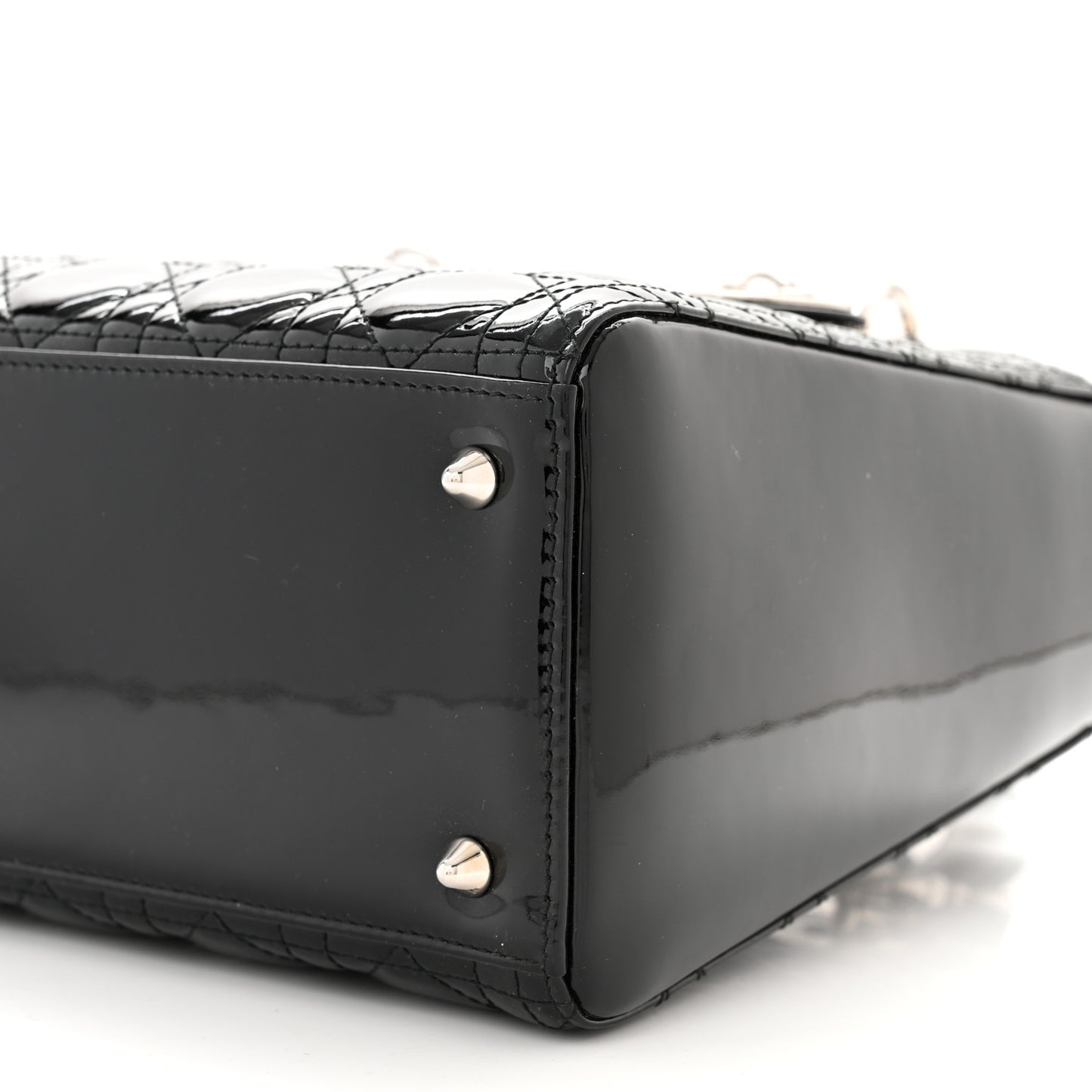 Patent Cannage Medium Lady Dior Black