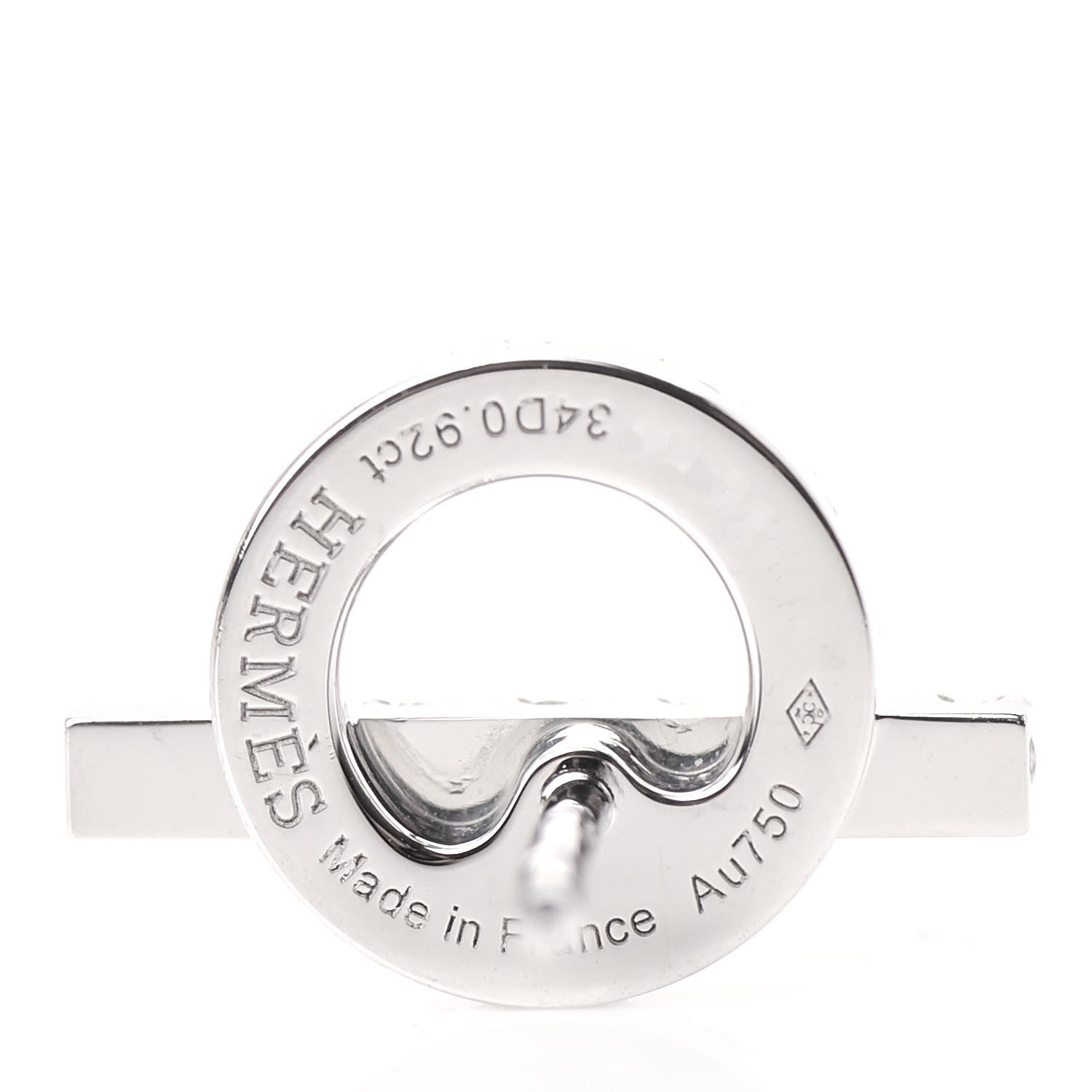 Hermes 18K White Gold Diamond Finesse Earrings 4 of 5