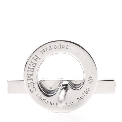 Hermes 18K White Gold Diamond Finesse Earrings 4 of 5