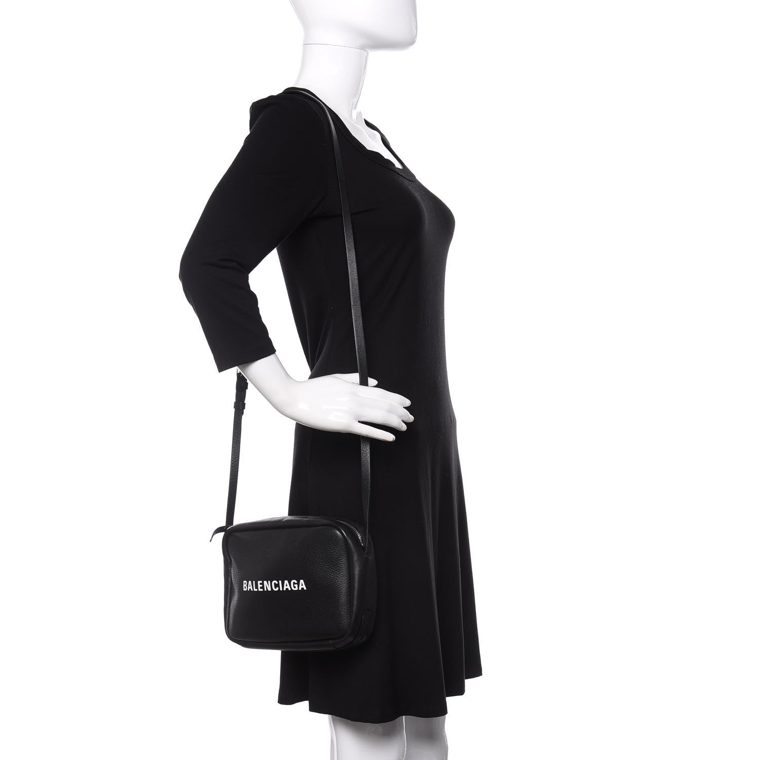 Balenciaga Calfskin Everyday Logo S Camera Bag Black 2 of 9