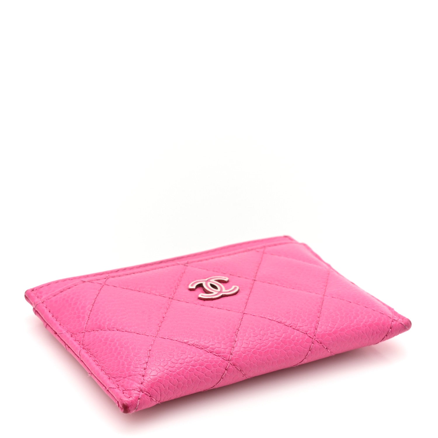 Chanel Caviar Quilted Enamel Card Holder Pink 4 of 13