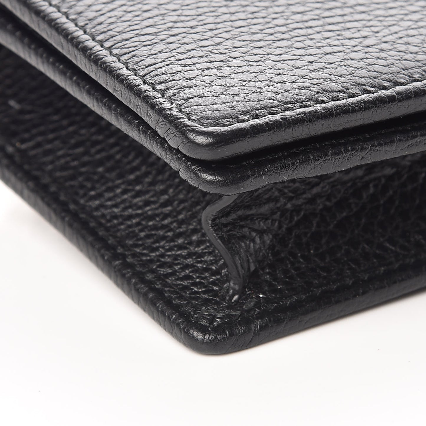 Dollar Calfskin Mini GG Marmont Chain Wallet Black