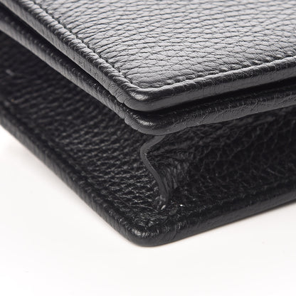 Gucci Dollar Calfskin Mini GG Marmont Chain Wallet Black 5 of 9