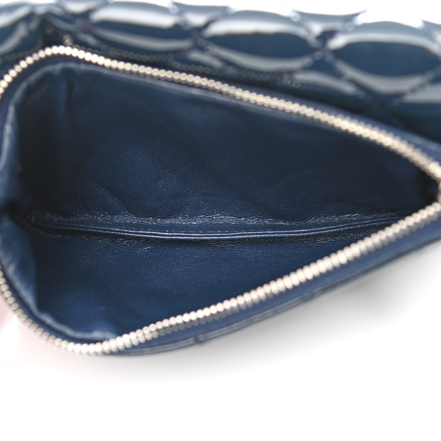 Patent Calfskin Mini Flap Crossbody Blue