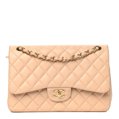 Chanel Lambskin Quilted Jumbo Double Flap Beige 1 of 10